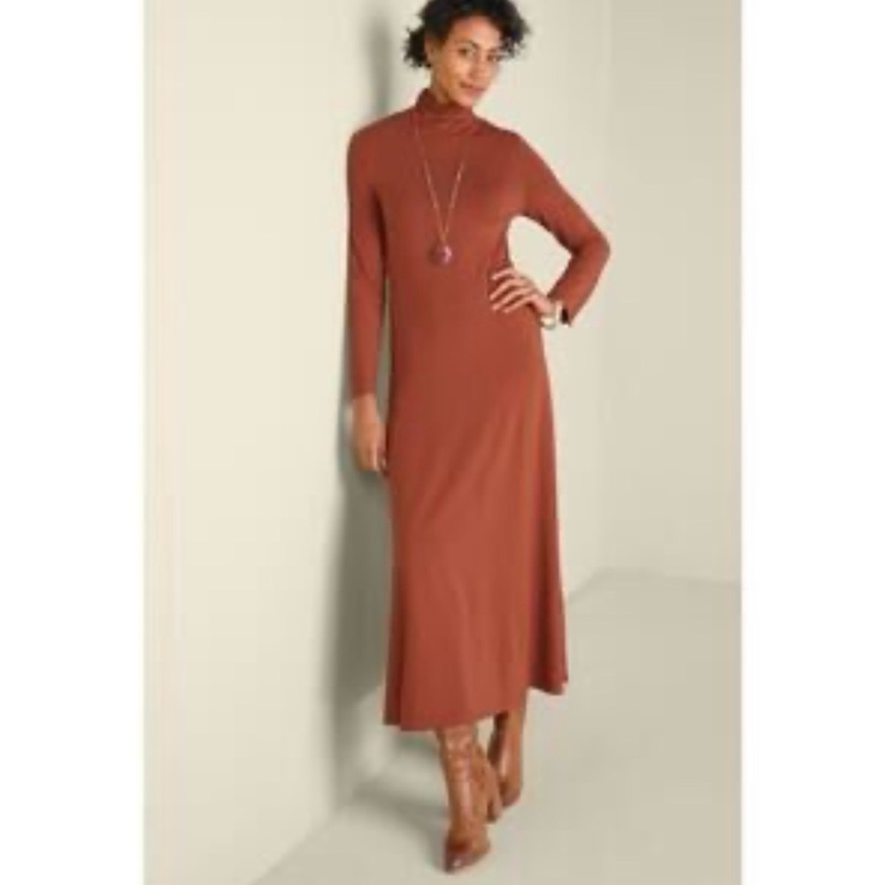 Soft Surroundings Jersey Knit Midi Dress Orange Size Small - Picture 1 of 6